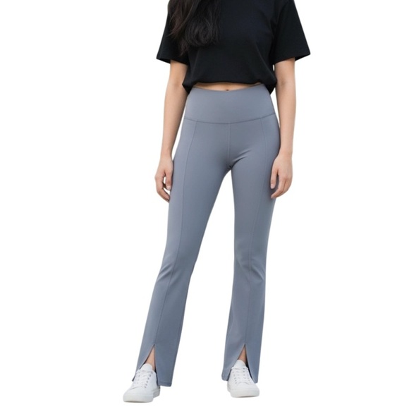 CALVIN KLEIN PERFORMANCE Split Hem Leggings Grey High Waist Size Large NWT - Picture 1 of 14